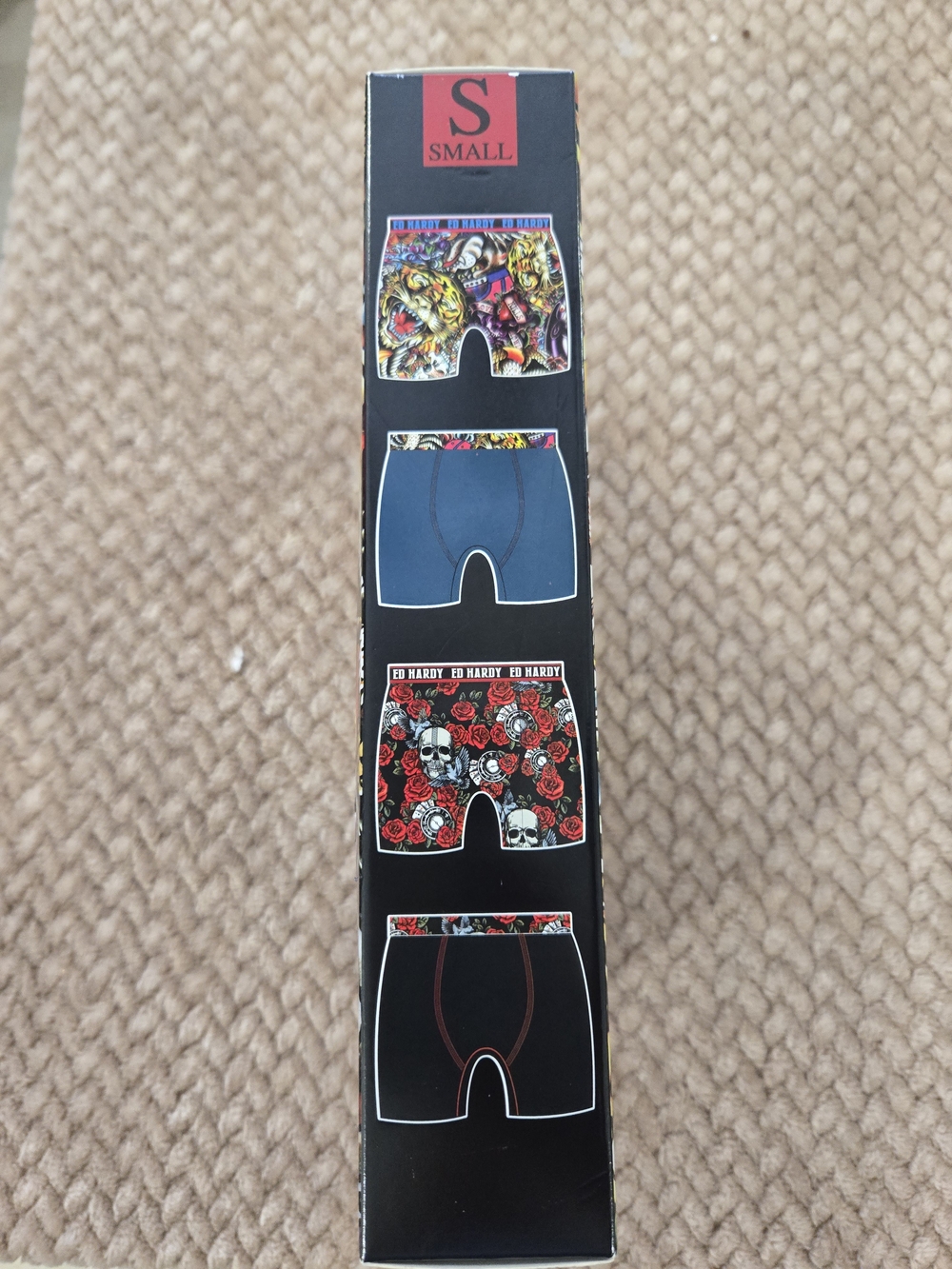 Ed Hardy 4-Pack Boxer Briefs Size Small Skull Tattoo Print NWT - Picture 4 of 11